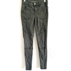 American Eagle Gray Utility Super Stretch Jegging